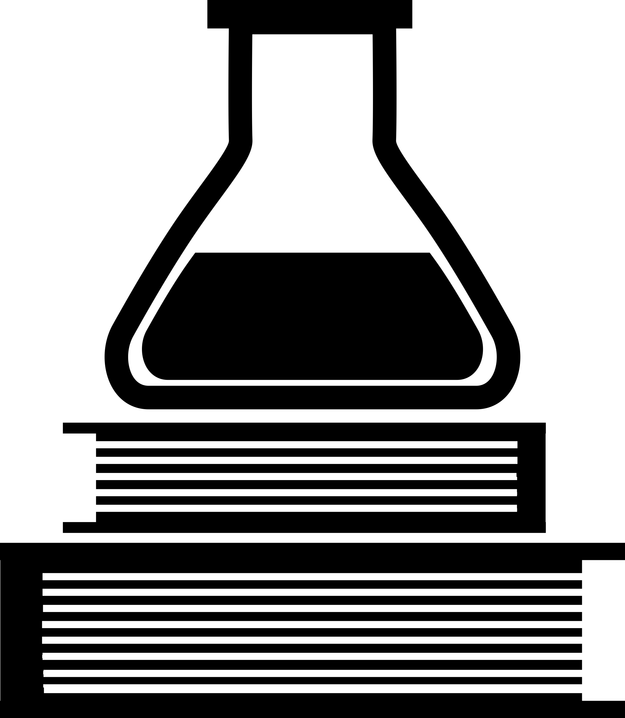 Educative Chemistry Books And A Flask On Top Silhouette Svg Vector Free Vectors